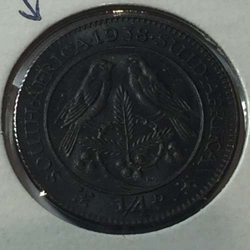 South Africa 1938 farthing AU+ Thin C in Africa - low mintage
