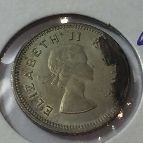South Africa 1955 UNC 3d ERROR coin both sides edge faults