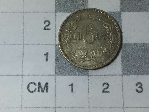 1897 ZAR Kruger 6d XF+ - missing leaves variety
