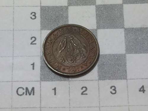 South Africa 1958 farthing XF+ / AU - cracked die obverse and reverse