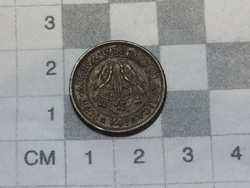 South Africa 1959 farthing AU with cracked die obverse