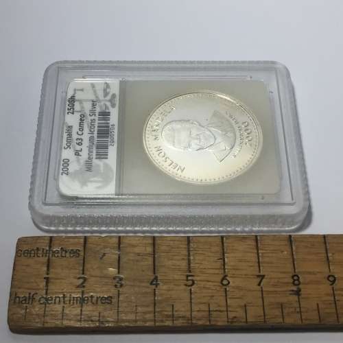 2000 Somalia Nelson Mandela 250 Shillings graded ( PL 63 Cameo ) Proof like 63 by SACGS