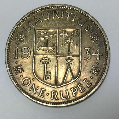 Mauritius 1934 Rupee XF+ very scarce in this condition
