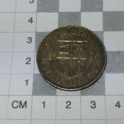Mauritius 1934 Rupee XF+ very scarce in this condition