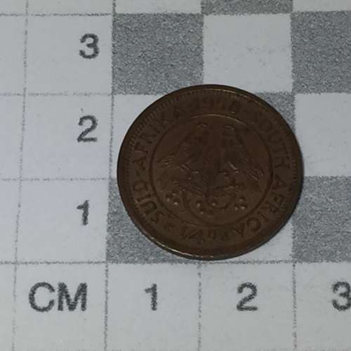 South Africa 1958 farthing F - cracked die obverse