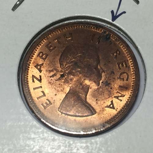 South Africa 1958 farthing AU / UNC - cracked die obverse