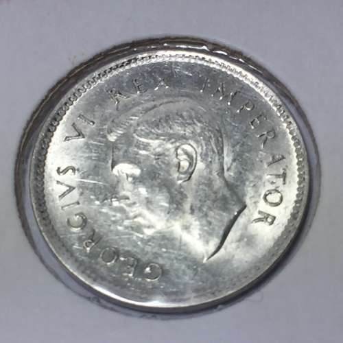South Africa 1937 UNC threepence - full luster