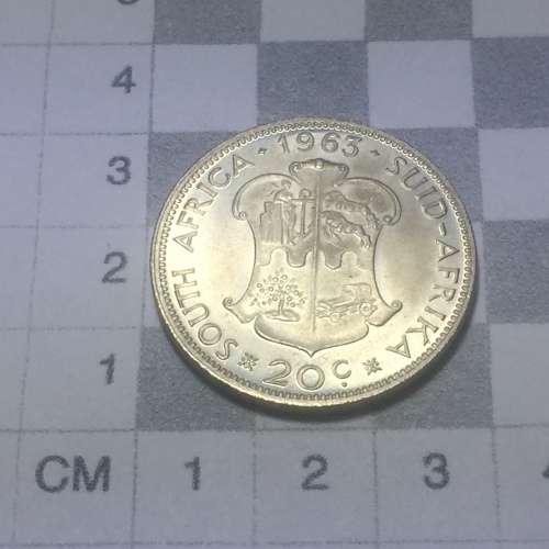 South Africa 1963 UNC 20 cent