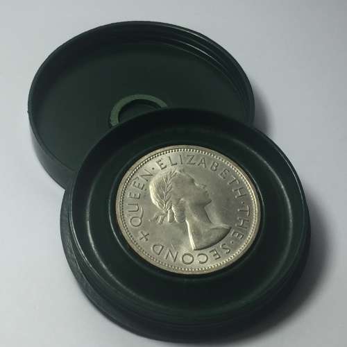 Southern Rhodesia Rhodes centenary 1953 silver crown in screw cap holder UNC ( not proof )