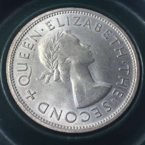 Southern Rhodesia Rhodes centenary 1953 silver crown in screw cap holder UNC ( not proof )