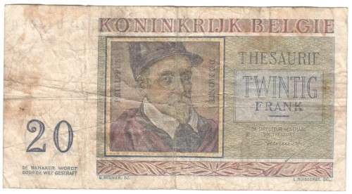 Belgium 20 Francs banknote 03-04-56