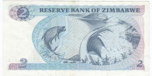Zimbabwe two dollars 1980 banknote AU - AA series
