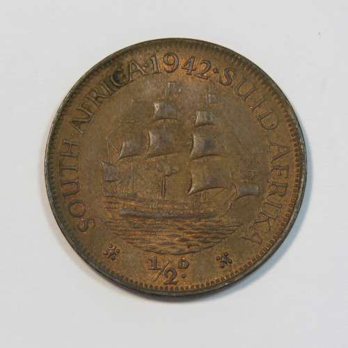 1942 South Africa half penny - UNC