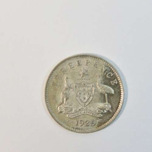 1925 Australia threepence - AU - Excellent with mint lustre - Book value of R2500