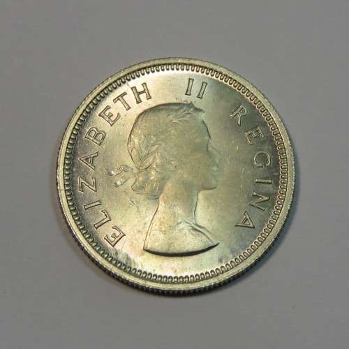 1960 South Africa shilling with numerous cracked die marks - UNC - Brilliant