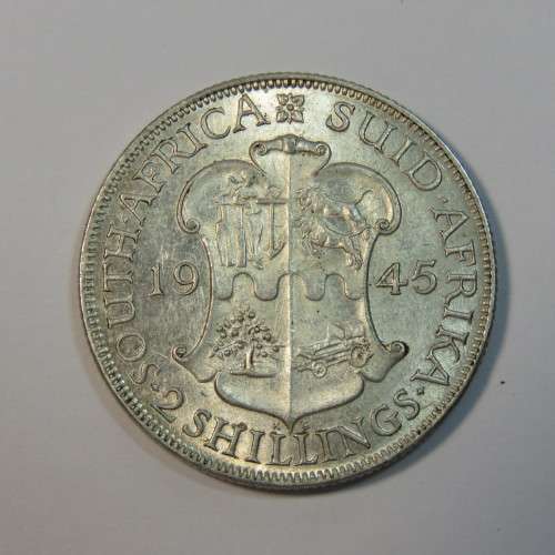 1945 South Africa two shilling - AU