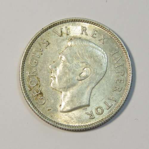 1944 South Africa two shilling - EF - Scarce