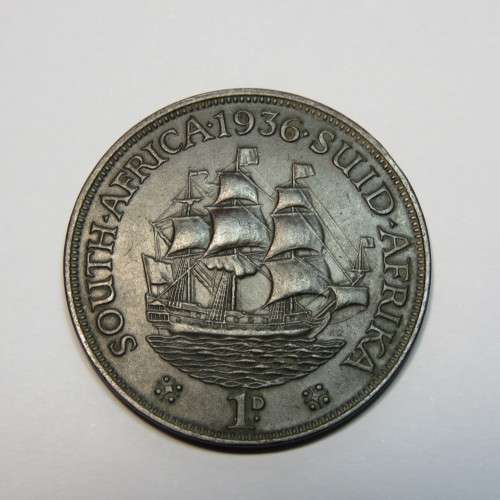1936 South Africa penny - VF+ or better - George 5