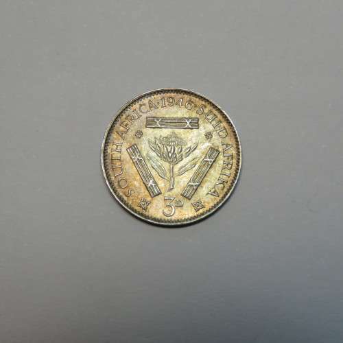 1946 South Africa threepence - UNC