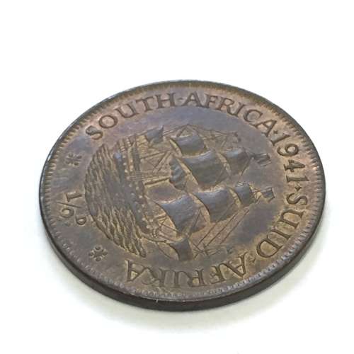 1941 SA Union half penny with mint lustre AU+