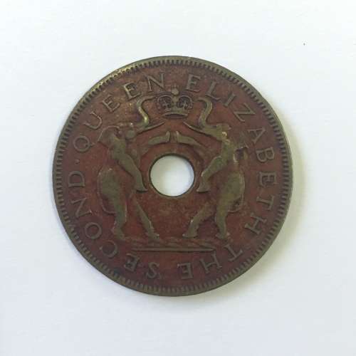 1957 Rhodesia and Nyasaland Penny red