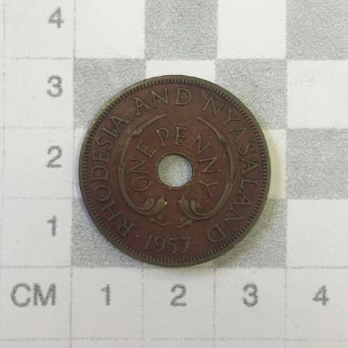 1957 Rhodesia and Nyasaland Penny red