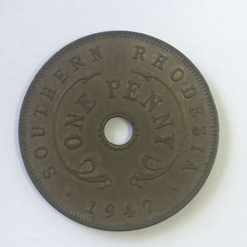 1947 Southern Rhodesia bronze penny AU+
