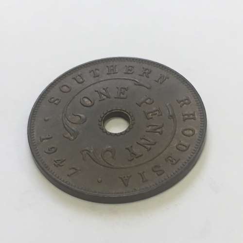 1947 Southern Rhodesia bronze penny AU+