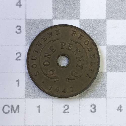 1947 Southern Rhodesia bronze penny AU+
