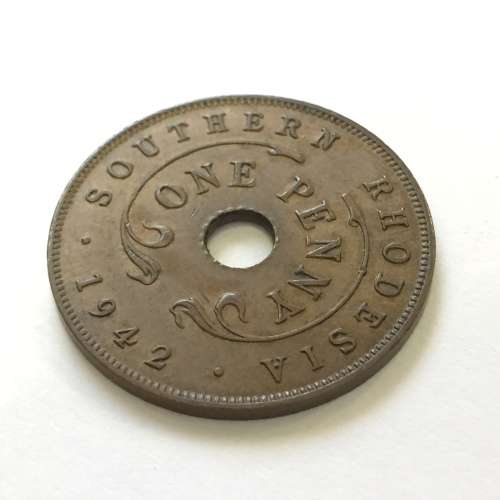 1942 Southern Rhodesia bronze penny XF