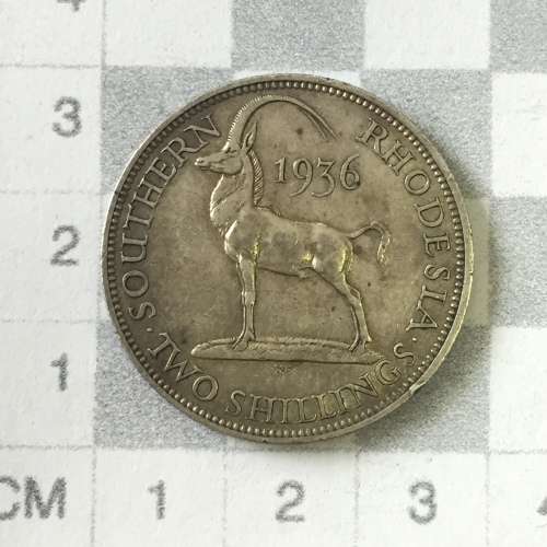 1936 Southern Rhodesia Two Shilling VF+