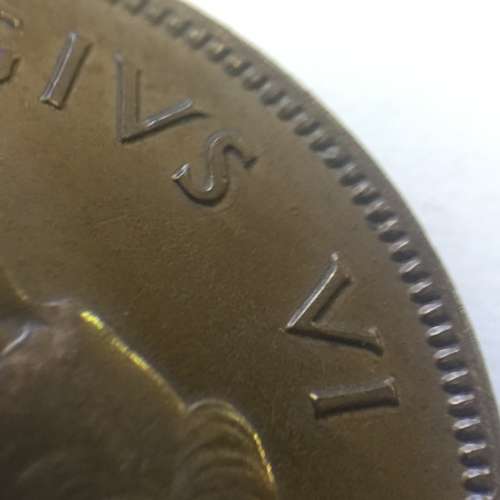 1938 SA Union bronze penny aEF - Double Strike error