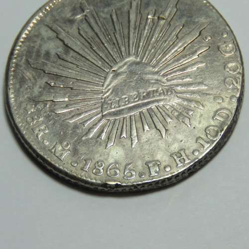 Mexico 8 Reales 1865 with Mexico City mintmark M 1865 FH - No record of this coin in Krause KM#377.1