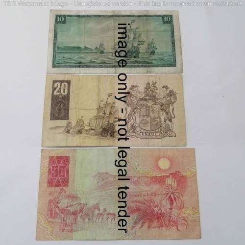 Lot of 7 South Africa replacement notes R1 to R50