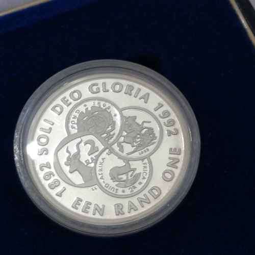 1992 RSA proof silver protea R1