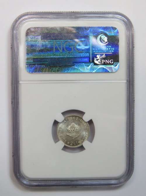 2 1/2 cent 1962 graded MS66 by NGC - Only 12589 minted