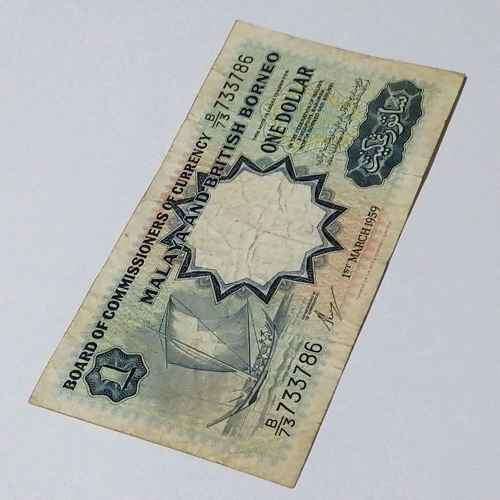 1959 Malaya and British Borneo one dollar banknote