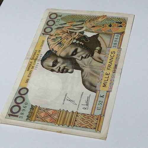 West African State 1965 Senegal 1000 Francs banknote - very scarce