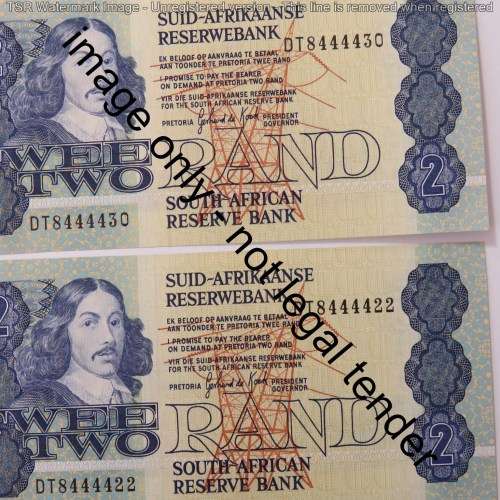 GPC de Kock 3rd issue R2 notes with 4444 in number - 2 Notes uncirculated