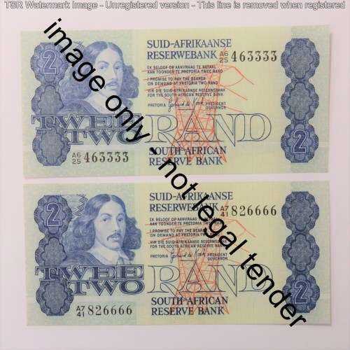 GPC de Kock 2nd issue R2 notes with 3333 and 6666 in numbers - Uncirculated