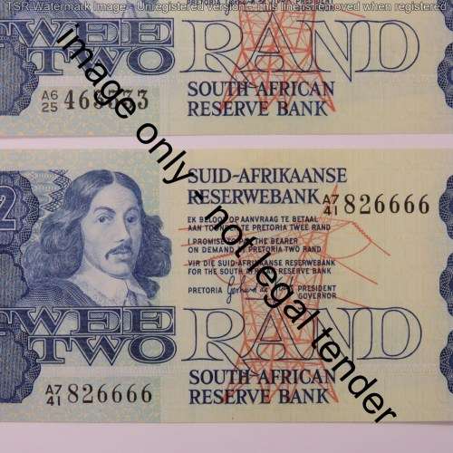 GPC de Kock 2nd issue R2 notes with 3333 and 6666 in numbers - Uncirculated