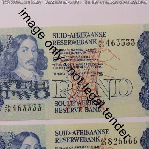 GPC de Kock 2nd issue R2 notes with 3333 and 6666 in numbers - Uncirculated