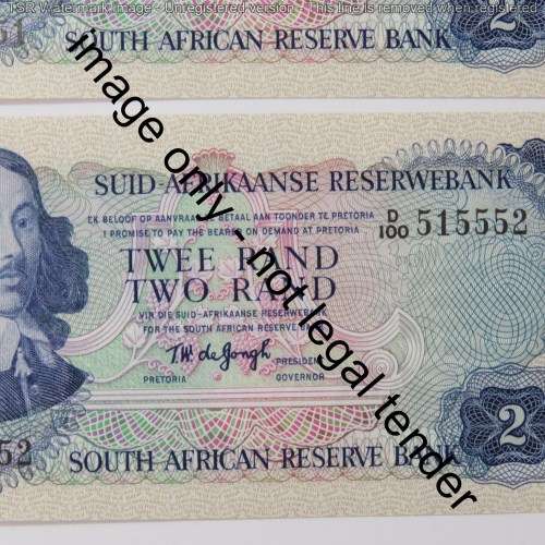 TW de Jongh lot of 3 R2 notes No 515550, 515551, 515552 - Uncirculated