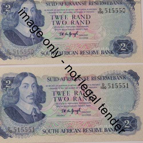 TW de Jongh lot of 3 R2 notes No 515550, 515551, 515552 - Uncirculated