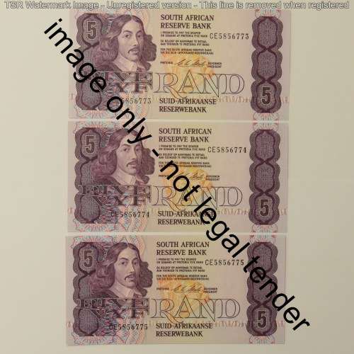 CL Stals lot of 6 R5 notes uncirculated with consecutive numbers