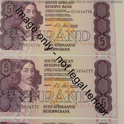 CL Stals lot of 6 R5 notes uncirculated with consecutive numbers