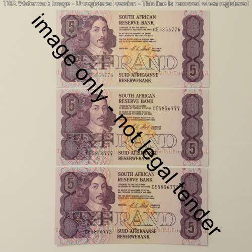 CL Stals lot of 6 R5 notes uncirculated with consecutive numbers