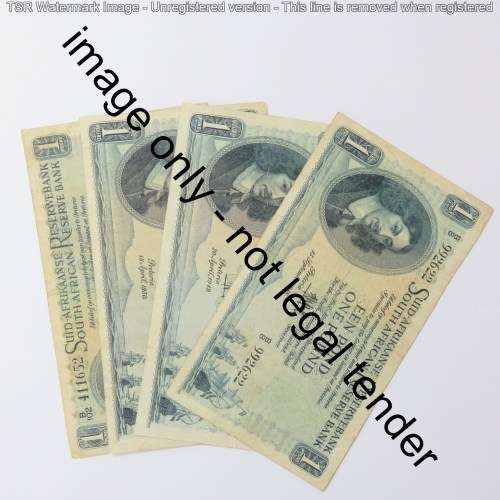 MH de Kock 2nd issue one pound lot of 4 notes - 1948, 1949, 1950, 1951