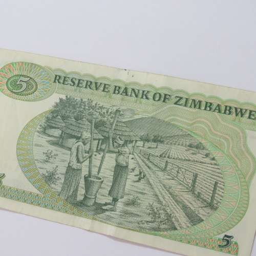 Zimbabwe Harare 1994 5 Dollars banknote - Some folds and creases