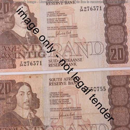GPC de Kock 3rd issue R20 replacement notes - Z 32, Z 33, Z 34, Z 35